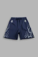 Fight Or Flight Grunge Oversized Raw Hem Post Lounge Sweat Shorts in Navy