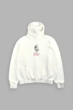 Flame Skull Pierce Hoodie in Cream