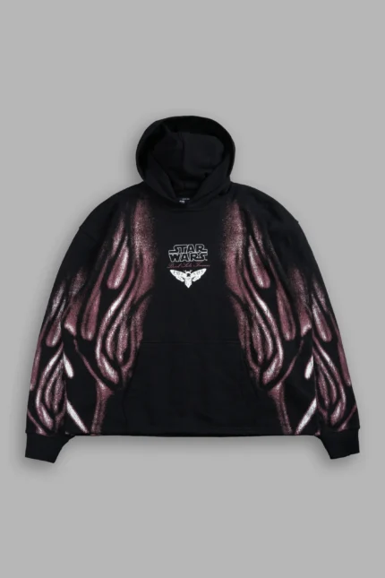 Dark Flame Moaty Hoodie in Black