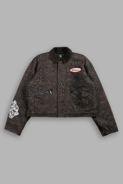 Wolves Script Patch Earl Jacket in Darc Brown Leopard