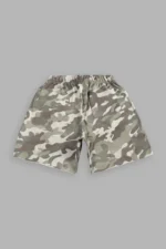 Rebel Heritage Grunge Oversized Raw Hem Post Lounge Sweat Shorts in DSVD Green Camo