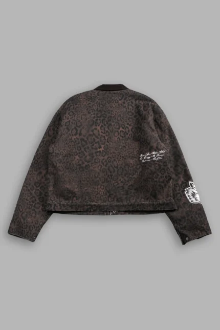 Wolves Script Patch Earl Jacket in Darc Brown Leopard