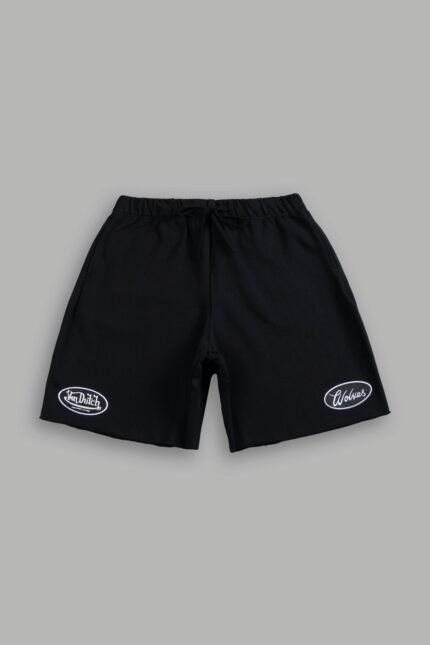 Rebel Heritage Grunge Oversized Raw Hem Post Lounge Sweat Shorts in Black