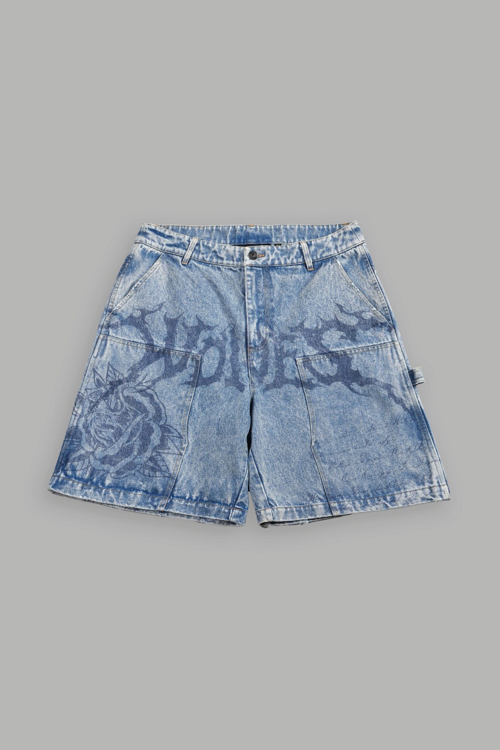 7BOTTOMS-MICKEYcopy Hesh Rose Denim Carpenter Short in Light Wash