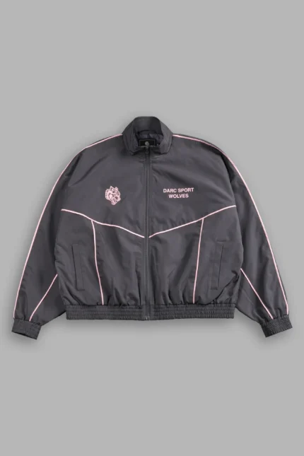 Darc Sport Wolves Quinn Track Jacket in Wolf Gray/Cherry Blossom