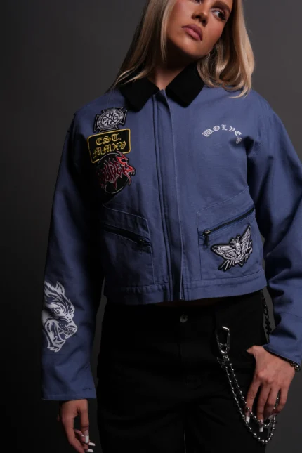Her Grit Wayland Cropped Jacket in Denim