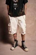 Darc Flash Duke Cargo Shorts in Cream