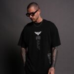 Yujiro Hanma "Side By Side" Series Premium Oversized Tee in Black