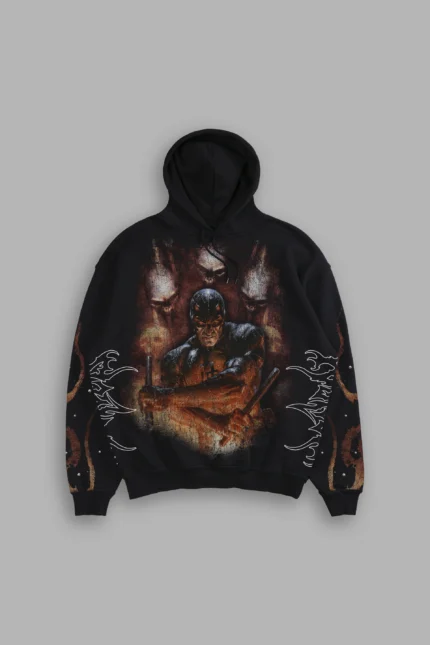Daredevil Hell Bishop Hoodie in Black Drift Wash