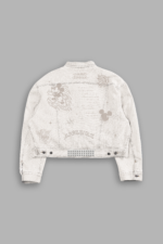 Mickey Flash Cropped American Denim Jacket in Bone