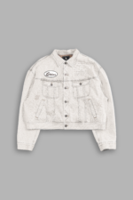 Mickey Flash Cropped American Denim Jacket in Bone