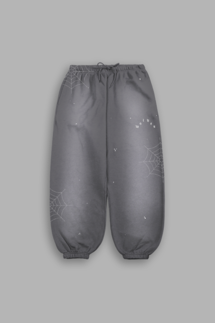 Sashiko Webs Lightweight Lounger Sweat Pants in Slate Gray Sun Fade