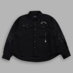 Sashiko Webs Winslow Shirt Jacket in Black