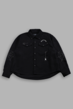 Sashiko Webs Winslow Shirt Jacket in Black