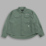 Sashiko Webs Winslow Shirt Jacket in Owen Green