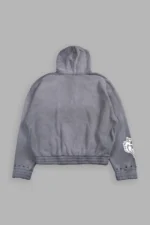 Studded Mantra Chambers Zip Hoodie In Slate Gray Super Sun Fade