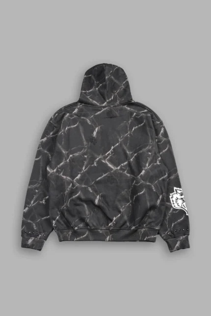 Studded Mantra Pierce Hoodie In Darc Thorns