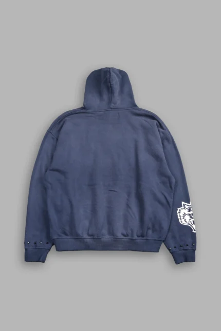 Studded Mantra Bishop Hoodie In Storm Blue Super Sun Fade