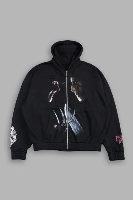 Freddy Vs Jason Chambers Zip Hoodie In Black