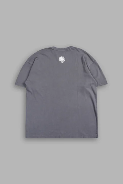 Studded Mantra Premium Oversized Tee In Slate Gray