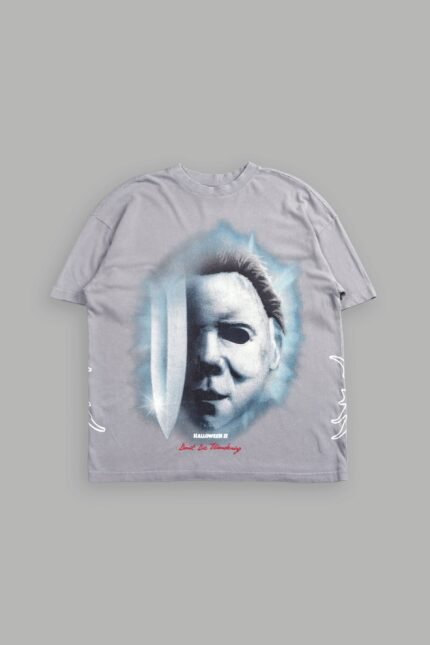 Night Blade Premium Oversized Tee In Dove Gray