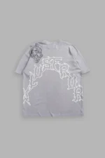 Night Blade Premium Oversized Tee In Dove Gray