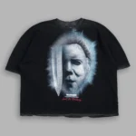 Night Blade Premium Raw Hem Box Cut Tee In Black