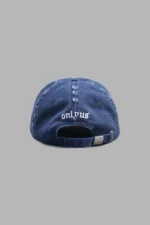 Wolf Head Distressed Dad Hat In Navy