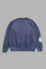 Studded Mantra London Crewneck In Storm Blue Super Sun Fade