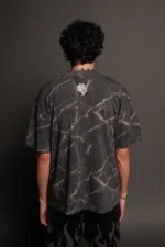 Studded Mantra Premium Oversized Tee In Darc Thorns